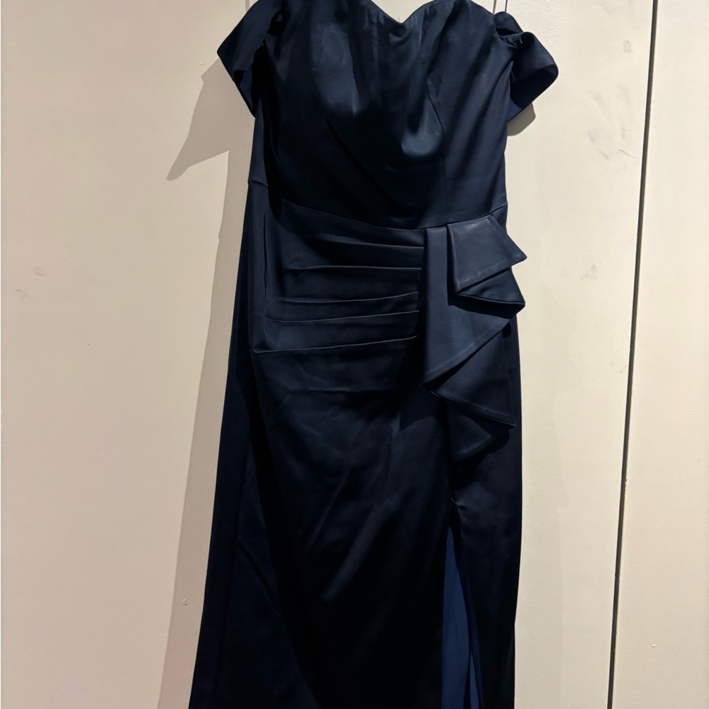 Dress the Population Navy Asymmetrical Dress